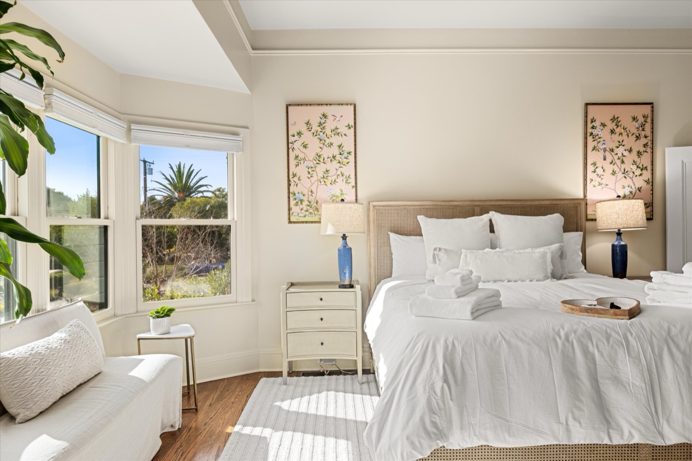 Primary bedroom with bay window